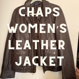Chaps by Ralph Lauren Women’s Leather Jacket (Medium)